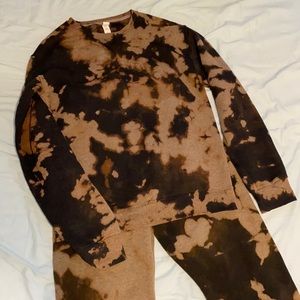 Black Tie-Dye Sweatsuit- Never Worn!
